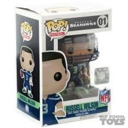 Funko NFL Seattle Seahawks POP Football Russell Wilson Vinyl Figure 57  White Uniform, Wearing Hat - ToyWiz