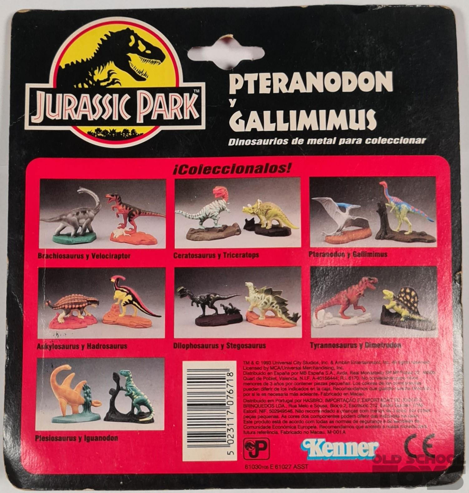 Pteranodon & Gallimimus Jurassic Park op kaart Kenner | Old School Toys