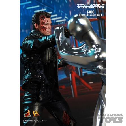 Hot Toys T 800 Battle Damaged Version Terminator 2 Judgment Day Dx13 En Doos Old School Toys