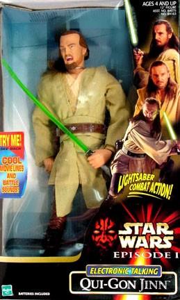 STAR WARS EPISODE 1 QUI-GON JINN ELECTRONIC LIGHTSABER MIB 1999 HASBRO