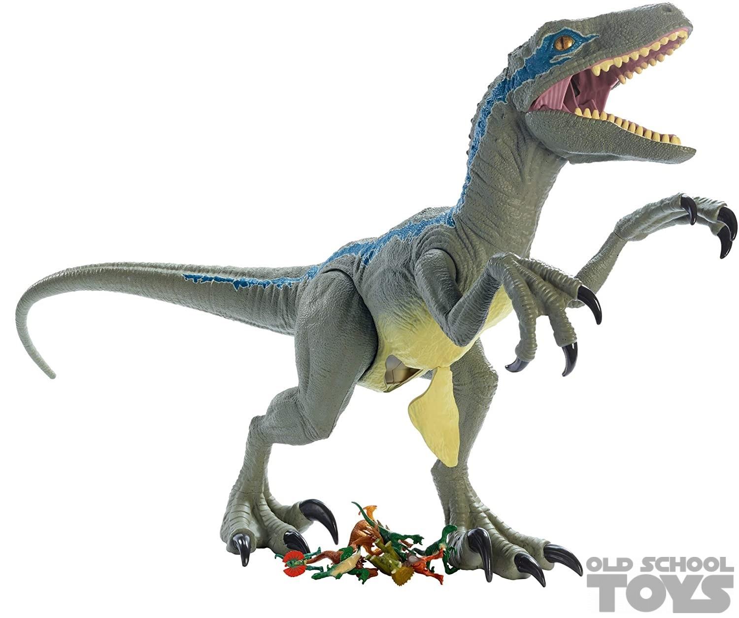 Velociraptor Blue Jurassic World Dino Rivals doos 93 centimeter | Old School Toys