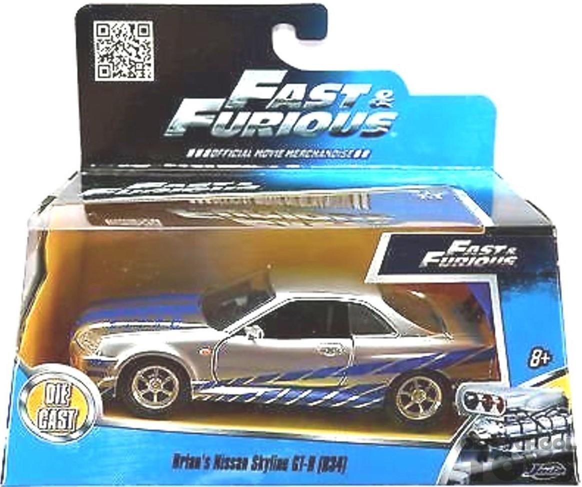 Fast & Furious 7 Brian's Nissan Skyline GT-R (R34) 1:32 in doos (Jada Toys  Metals die cast)