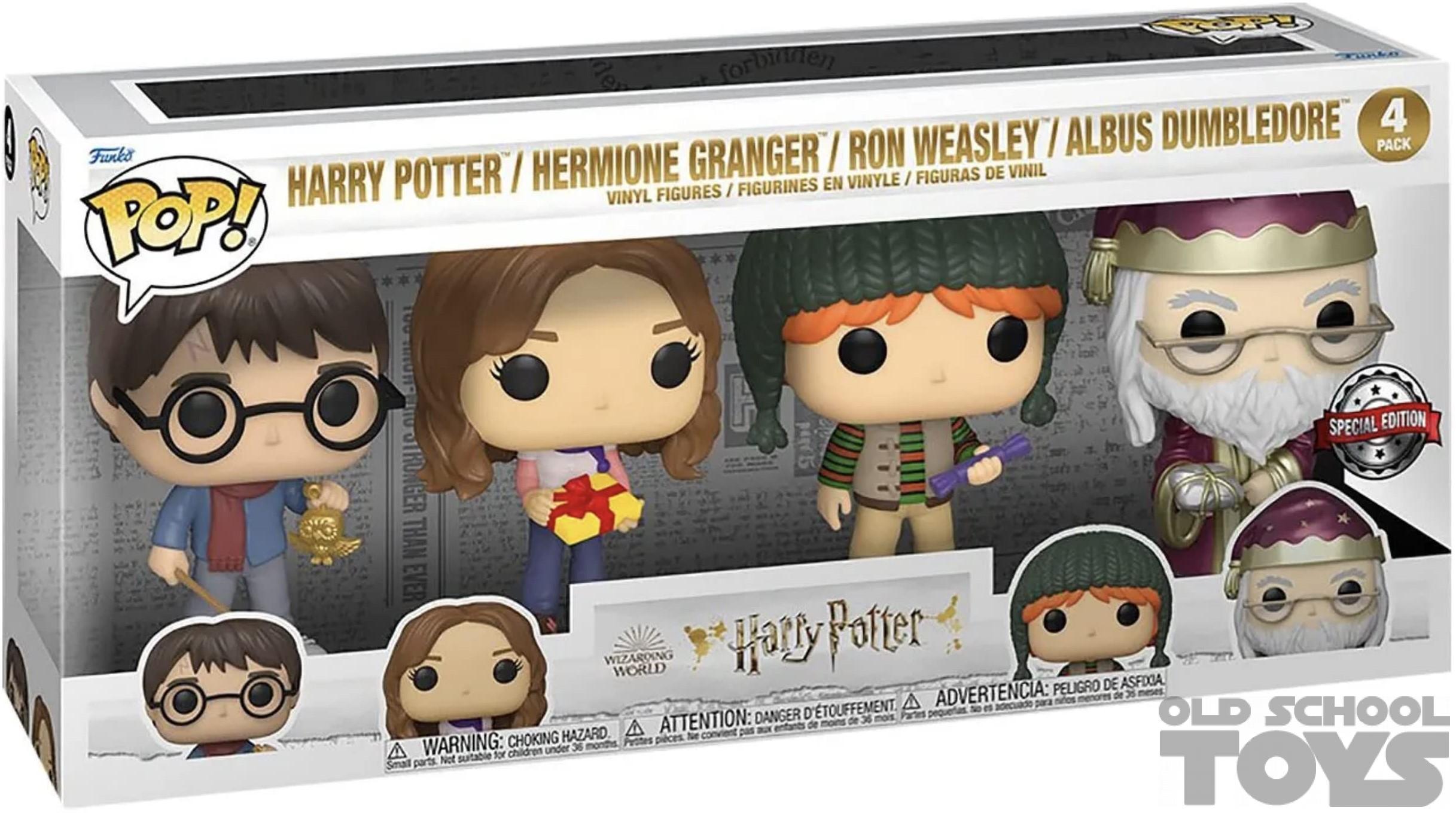 Harry Potter / Hermione Granger / Ron Weasley / Albus Dumbledore (holiday)  4-pack Pop Vinyl Harry Potter (Funko) metallic exclusive