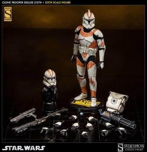 Star Wars Clone Trooper deluxe 212th Attack Battalion Sideshow MIB exclusive