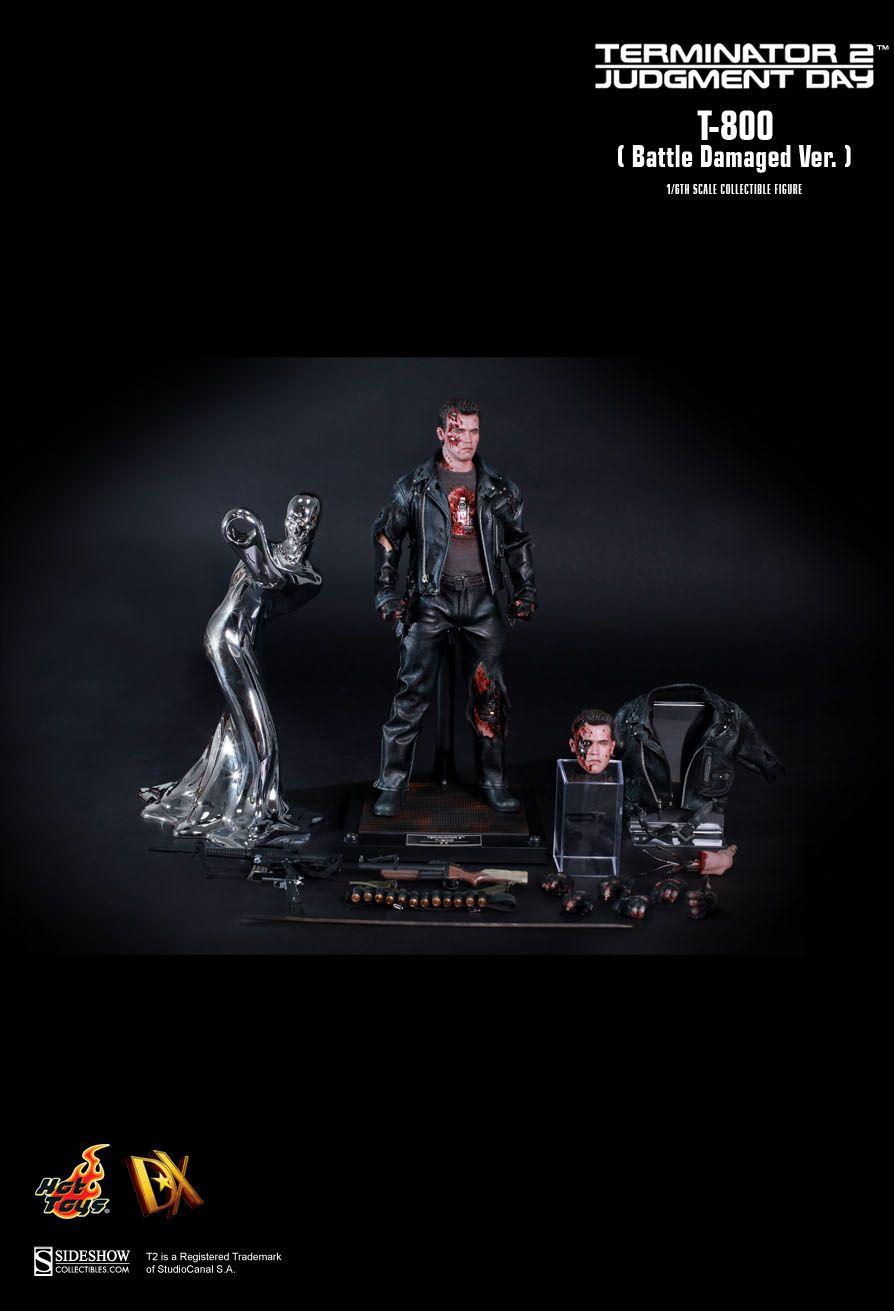 Hot Toys T 800 Battle Damaged Version Terminator 2 Judgment Day Dx13 En Doos Old School Toys